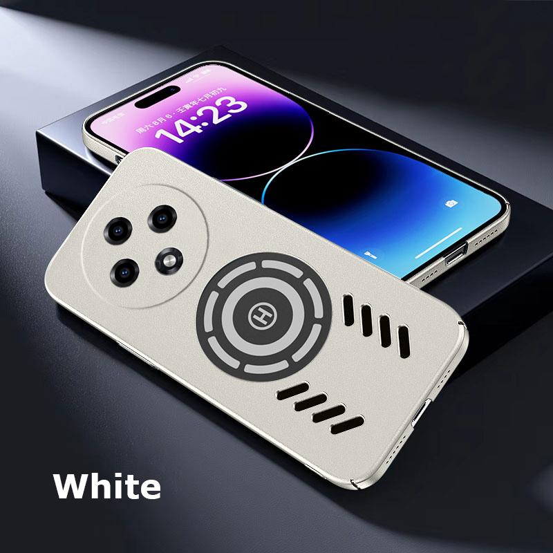 

Для Oppo A3 Pro Rock Sand Ice Магнитный теплоотводящий матовый чехол для ПК с защитой от отпечатков пальцев, дышащий охлаждающий чехол A3 Pro белый