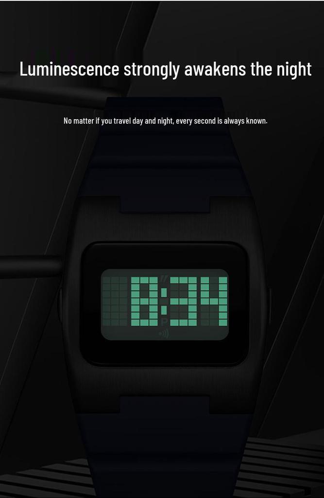 Sanda Retro Y2K Waterproof Square Wristwatch with Alarm - Unisex Multifunctional Design