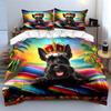 Kleurrijke Huisdier Decoratie Set Zachte Comfortabele Dekbedovertrek Beddengoed Set Inclusief 1*Dekbedovertrek & 2*Kussenslopen, Cadeau