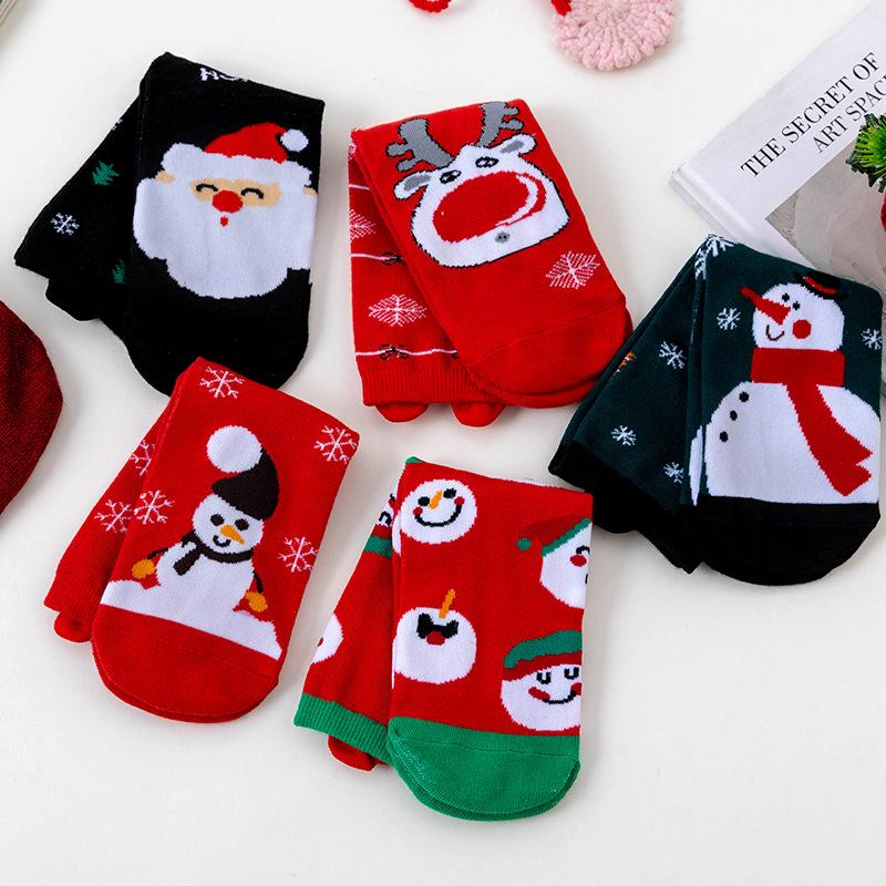 Women's Christmas Stockings, Mid-calf Stockings, Santa Claus, Snowman, Elk, Big Red Stockings