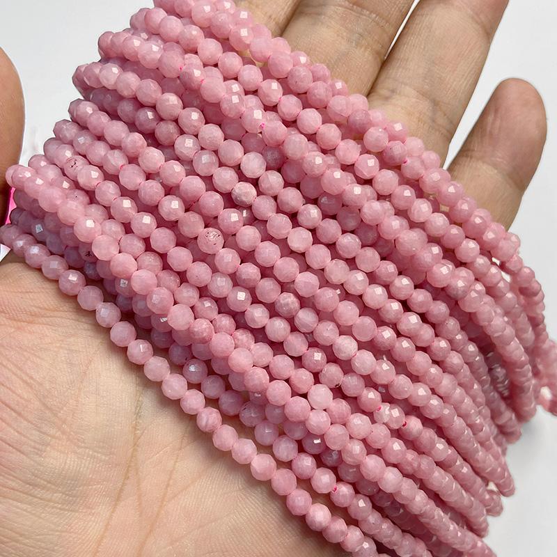 4MM Natural Faceted Quality Agates Crystal Jades Stone Beads Tiny Loose Green Yellow Pink Red Gem Bead For Jewelry Making DIY