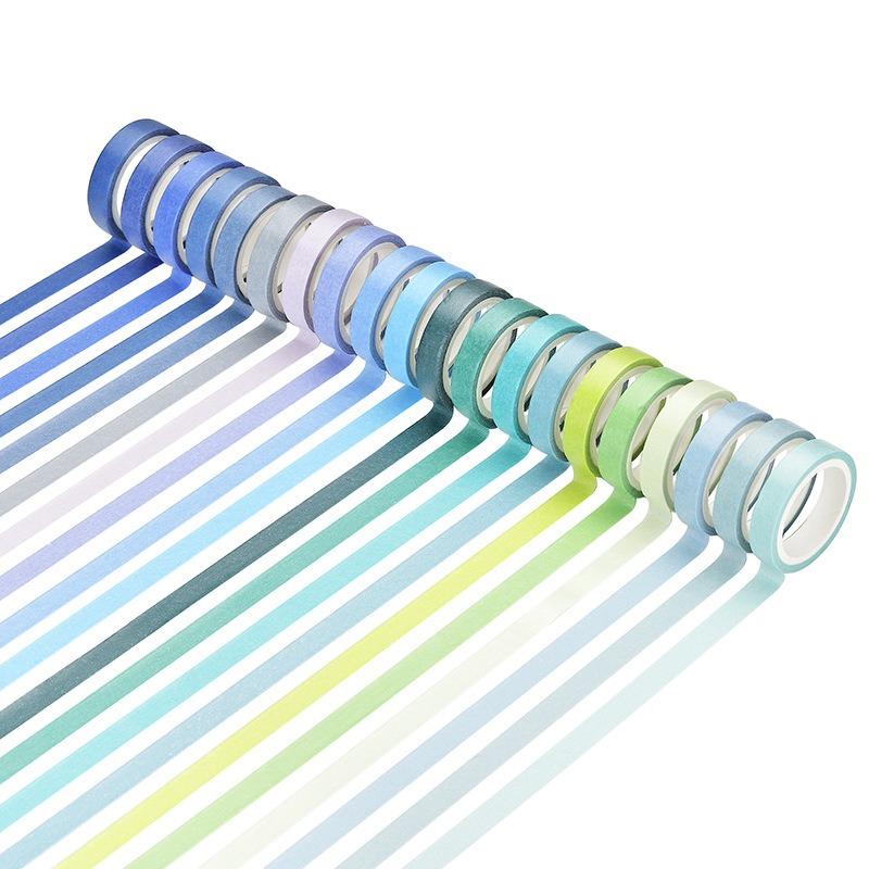 60 Rolls Rainbow Colored Washi Tape Set 8mm skinny Masking Tapes For Scrapbooking Journaling Planner Notebook Decoration