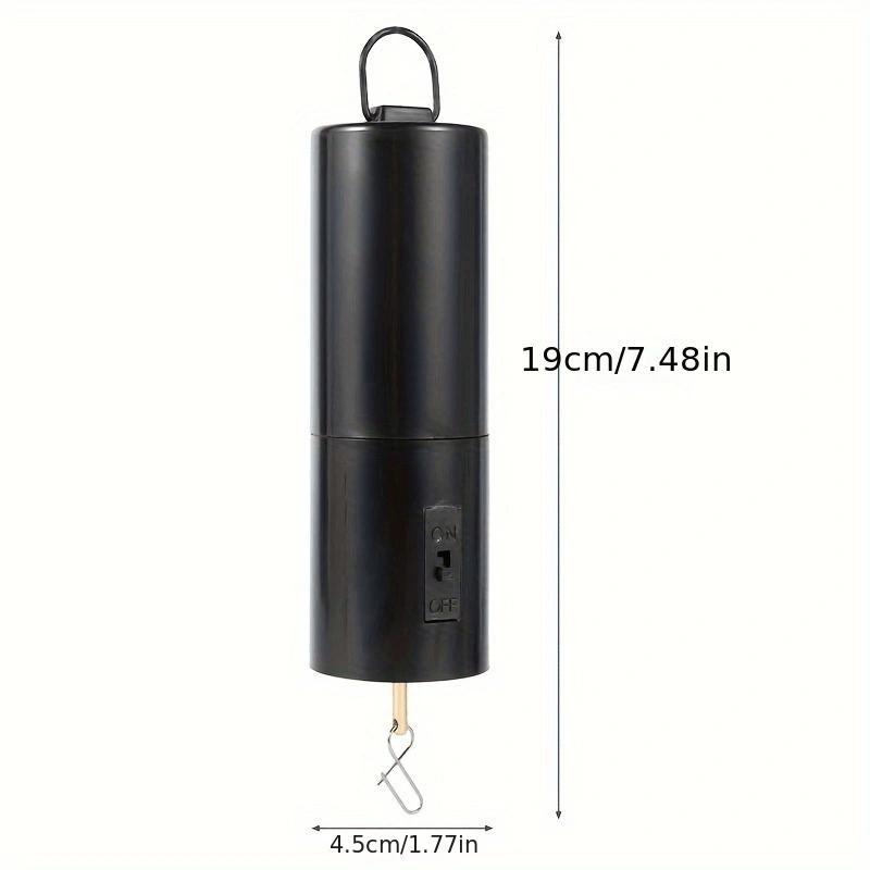 1pc Black Wind Spinner Motor - Battery-Powered,30 RPM, Durable Metal Construction, Hanging Rotating Chime for Outdoor Use, Large Wind Spinners