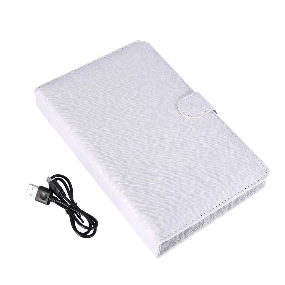 Stylish Bluetooth Keyboard Cover & Case for Android and iOS, Lightweight, Easy To Handle, Portable, and Detachable (White)
