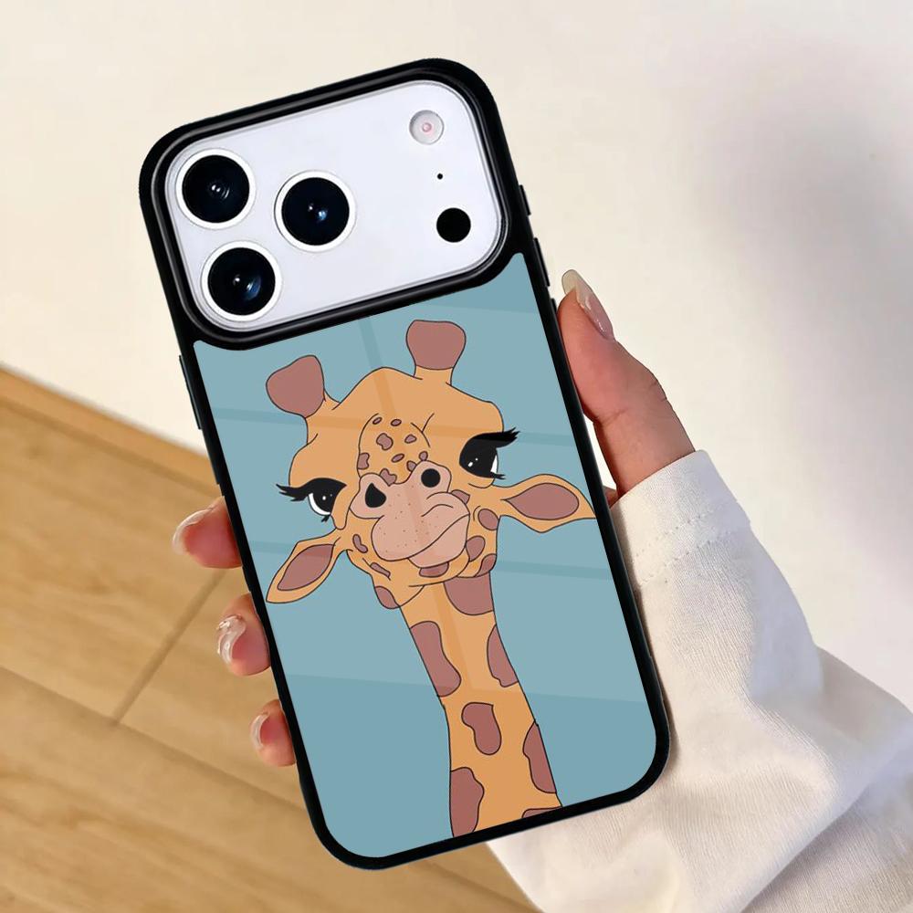Giraffe Anime Cute Mobile Phone Case for IPhone 17 AIR 16pro Max 15 14 13 12 11 Bumper Cover