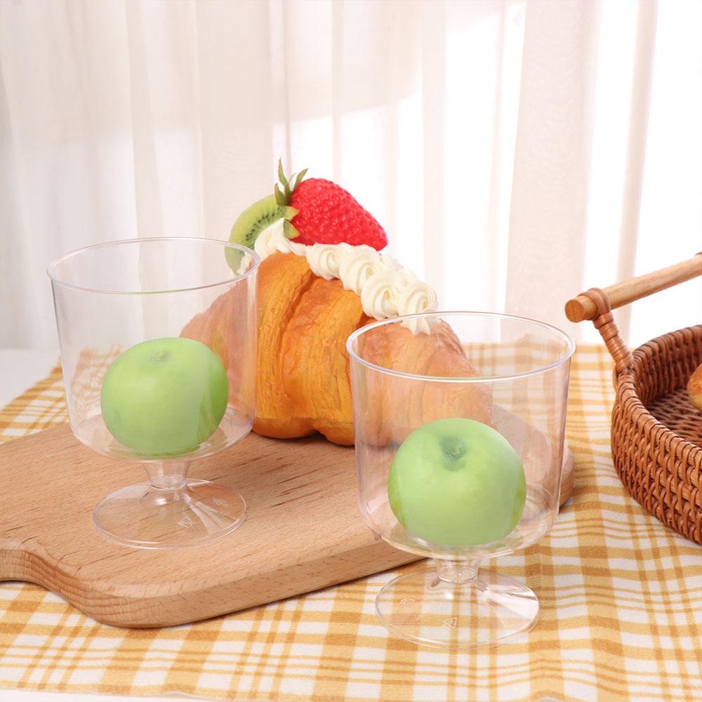 20pcs Party Supplies Plastic Disposable Dessert Cup Hard Durable Disposable Goblet Transparent Cupcake Cup Party