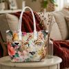 Fashion Leopard Floral Pattern Casual Large Capacity Women Daily Tote Bag