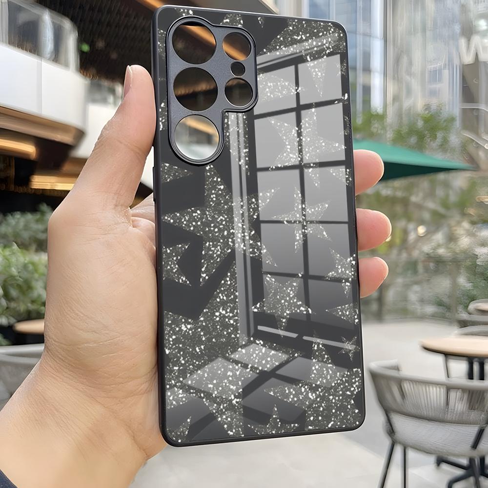 Fashion INS Stars Phone Case For S25 Ultra Samsung S26 S24 Fe S22 S20 S23 21 Plus A54 A34 A53 A16 Glass Cover