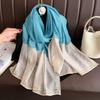 Brand Women Silk Scarf Female Stripe Foulard Femme Pashmina Shawls And Wrap Big Size Scaves Beach Towel Bandana Muslim Hijab