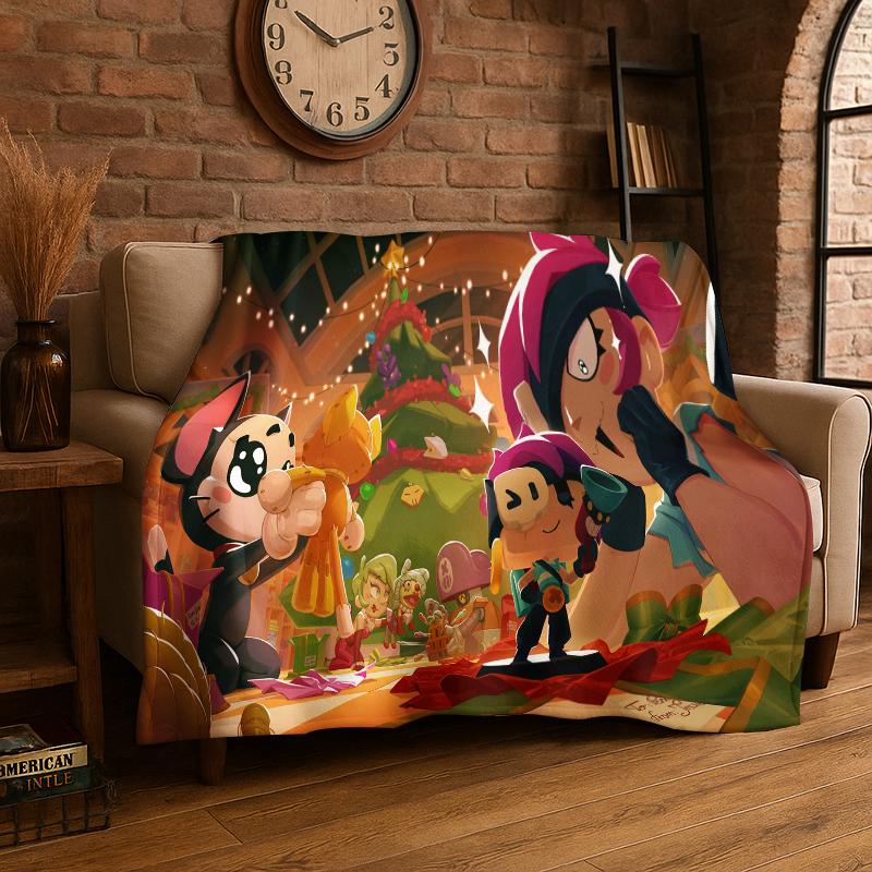 Cartoon B-Brawl Game Soft Flannel Throw Blanket,Warm Cozy Blanket for Bed,Couch,Sofa,Bedroom,Living Room,Travel,Camping Gift