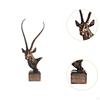 Antelope Head Sculpture Aesthetic Collectible Realistic Ornament Resin Crafts for Hallway Living