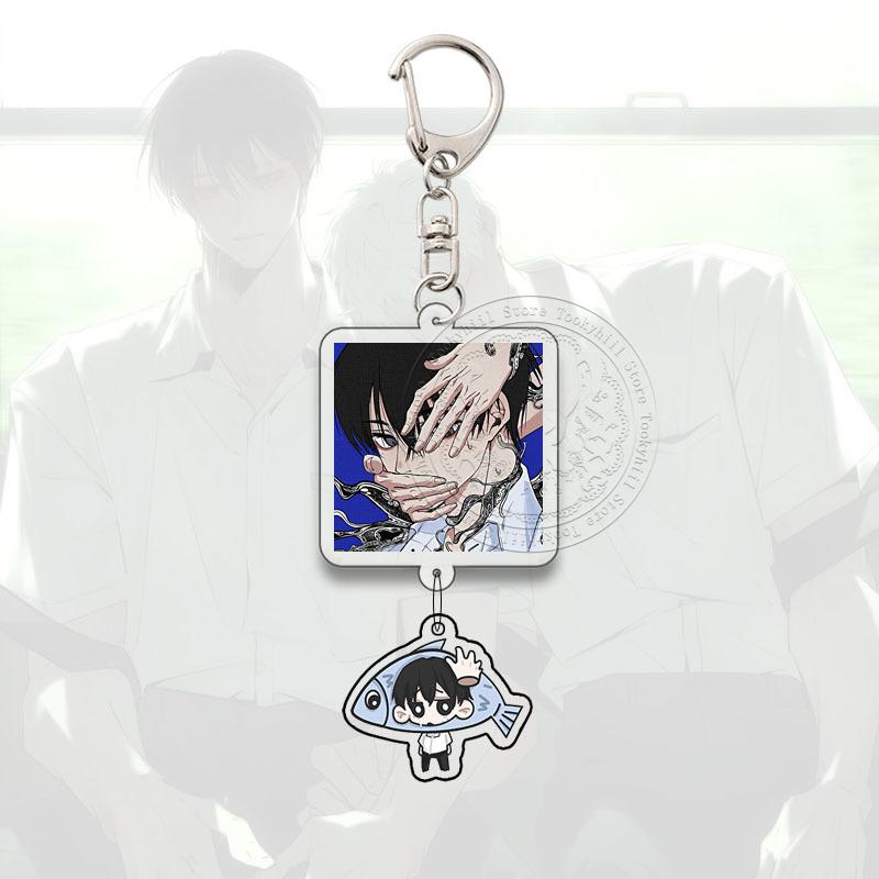 The Summer Hikaru Died Keyring Anime Cartoon Cartoon Q Version Kawaii Acrylic Pendant Keychain Bag Decorate Accessories Gift