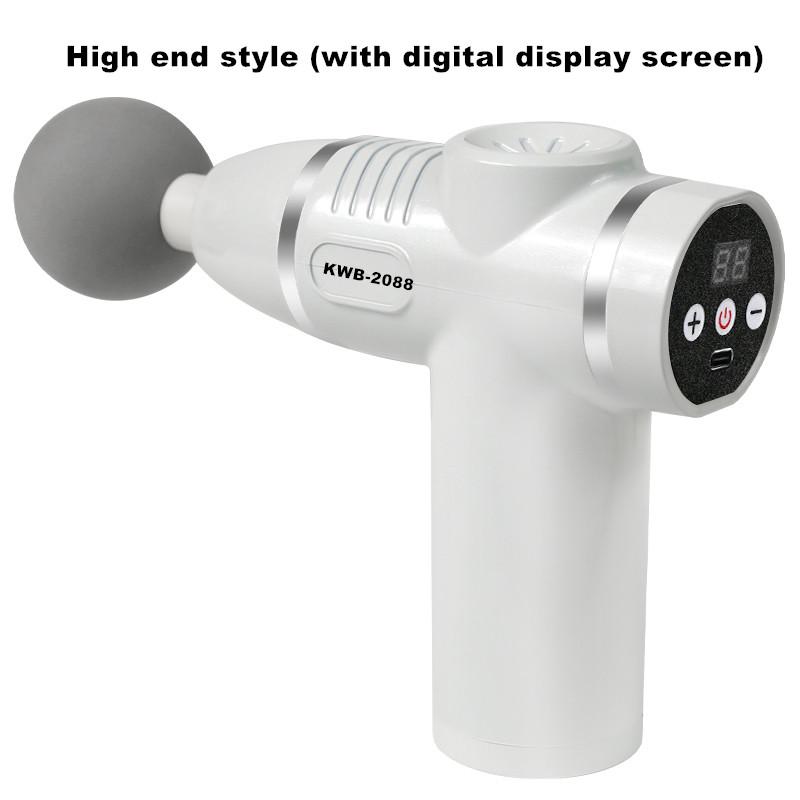 

USB-зарядка Мини-массажер для фасций Массажный пистолет Инструмент Расслабление мышц Вибрационная терапия Палка Фитнес-оборудование 12 массажных насадок Type C Charge белый