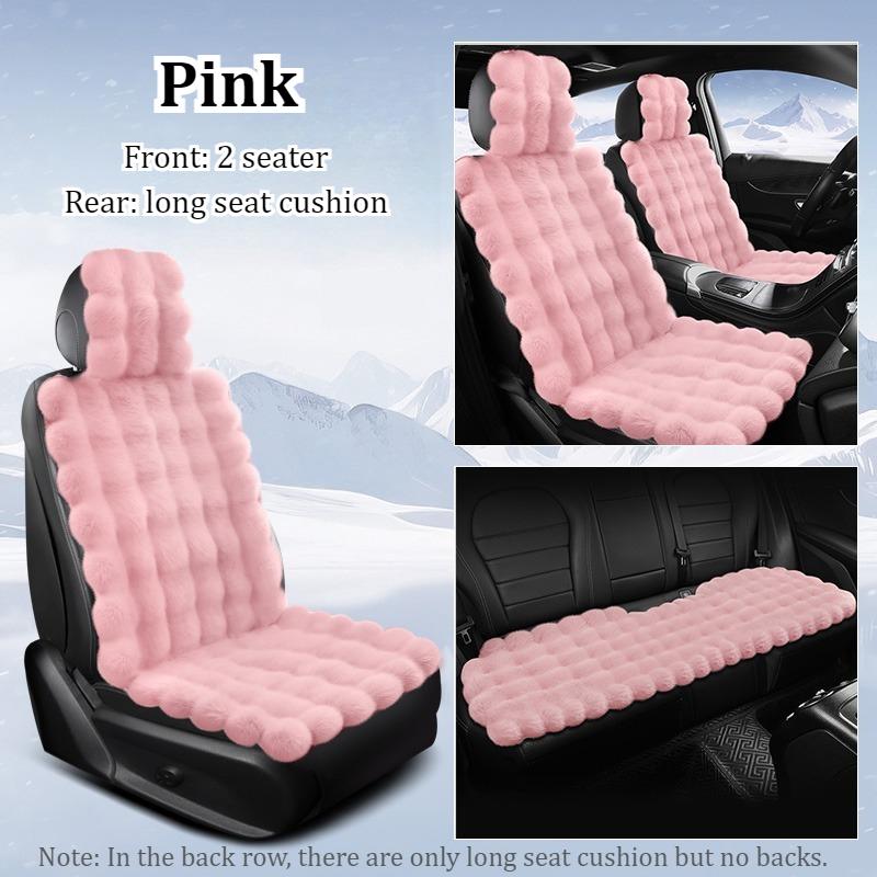 Premium 3D Plush Car Seat Covers with Non Slip Grip Ultra Soft Warmth for Winter 4 Stylish Colors Value Pack Auto Accessories