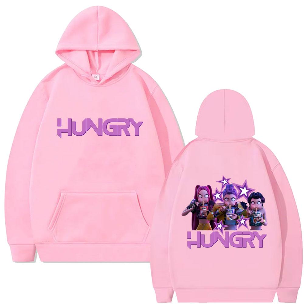 Kpop Demon Hunters Hoodie Cute Funny Rumi Mira Zoey Eat Ramen Pullover Hoodies Men Women Vintage Fashion Trend Tracksuit