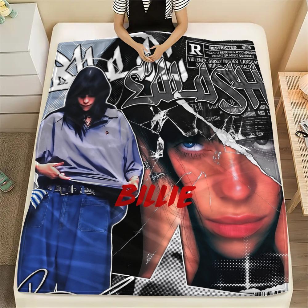 Billie Poster,pattern Flannel Blanket, High Quality Comfortable for All Seasons, Home Decor, Warmth and Comfort, Perfect for Gifts.