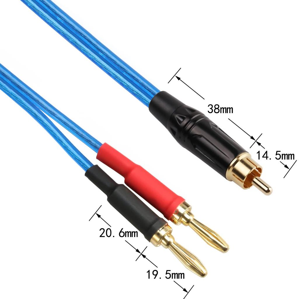 Luxferre Cinch auf Banane 2M Cinch auf Bananenstecker Lautsprecher Banane auf Cinch Audioverlängerung Kompatibel mit Cinch Cinch Cinch Cinch Pin Banane Banane Buchse Klinke