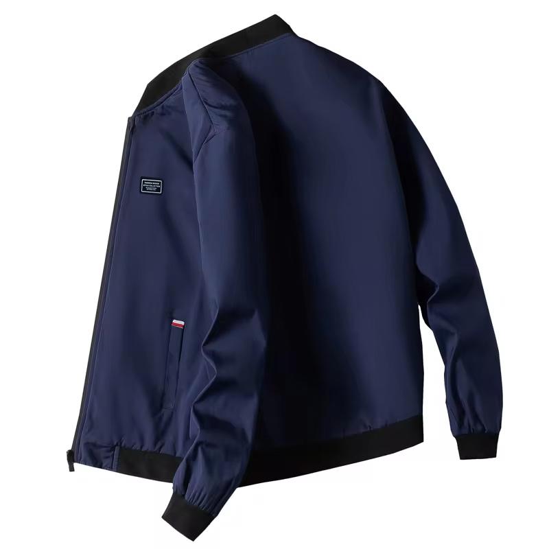 

Мужская куртка XS-4XL Осенняя тонкая с длинным рукавом Бейсбольная форма Ветрозащитная куртка для велоспорта Однотонная на молнии Повседневная куртка M