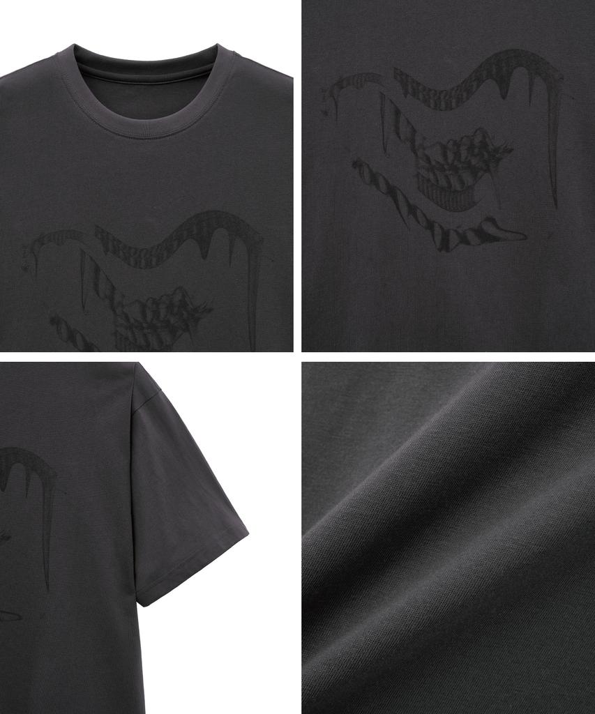 BIG UNION Melting Logo Graphic T-Shirt (Gray)