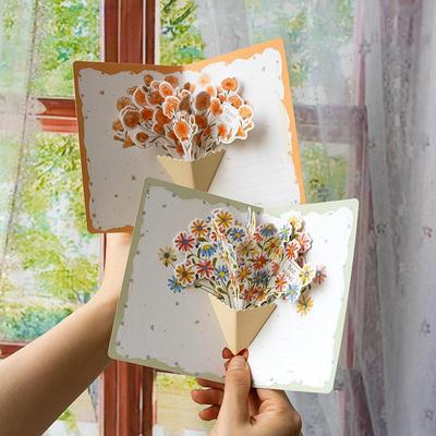 Biglietto di Natale Pop-Up 3D con Fiori: Grazie dell'alunno per l'insegnante