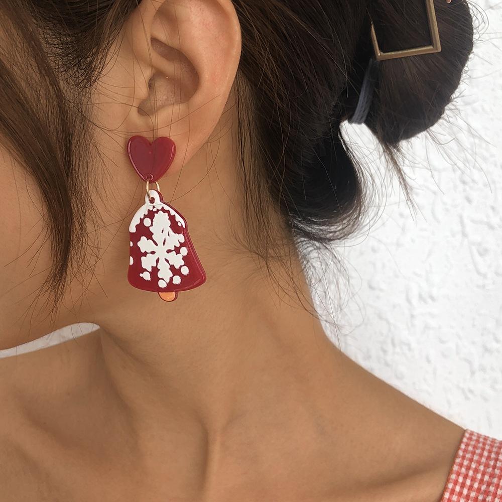 Women Christmas Tree Deer Snowman Drop Earrings Girls Christmas Gifts