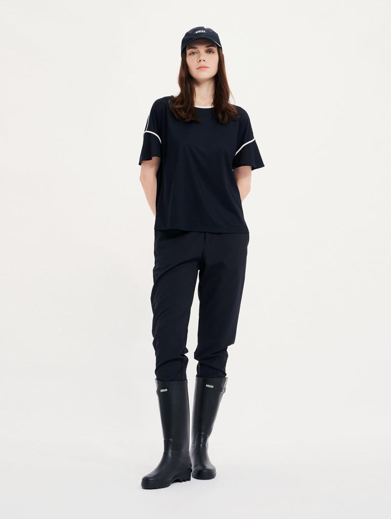 Aigle Official Boat Neck ZTFAT56 Cool-Touch T-Shirt, Women's, White,