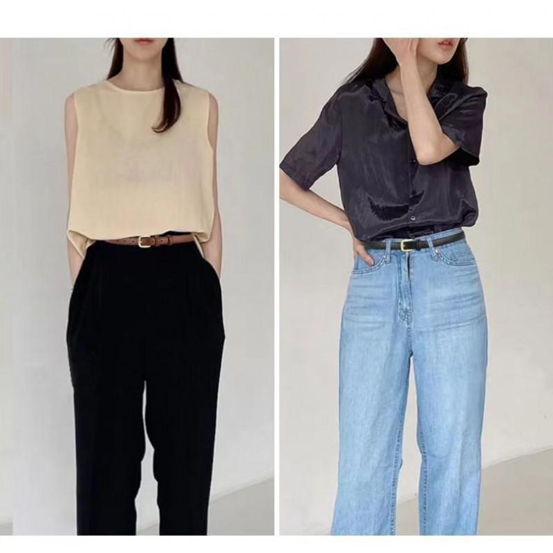 Womens Thin Black Belt Fashion Simple Versatile Waistband Dresses Jeans