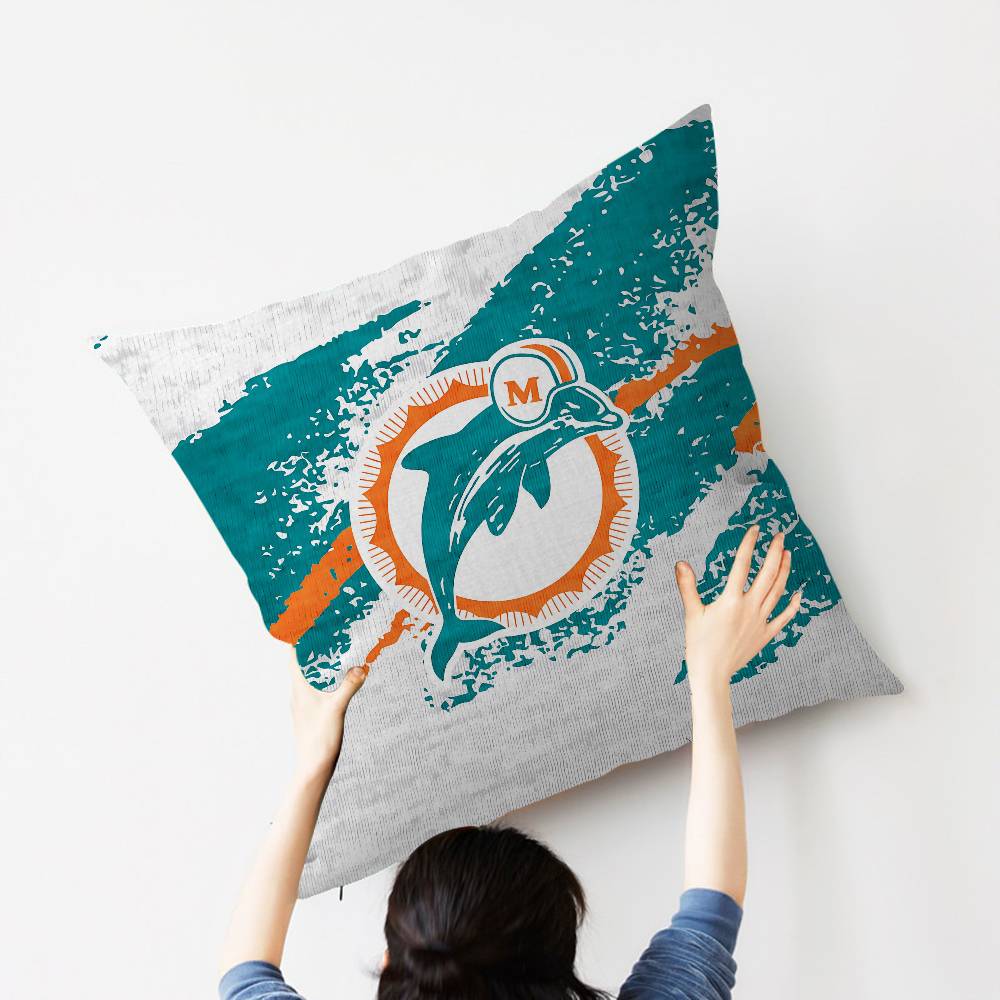 M-Miami D-Dolphins Cushion Cover Decorative Pillow Sofa Home Decor Case Pillow Cases
