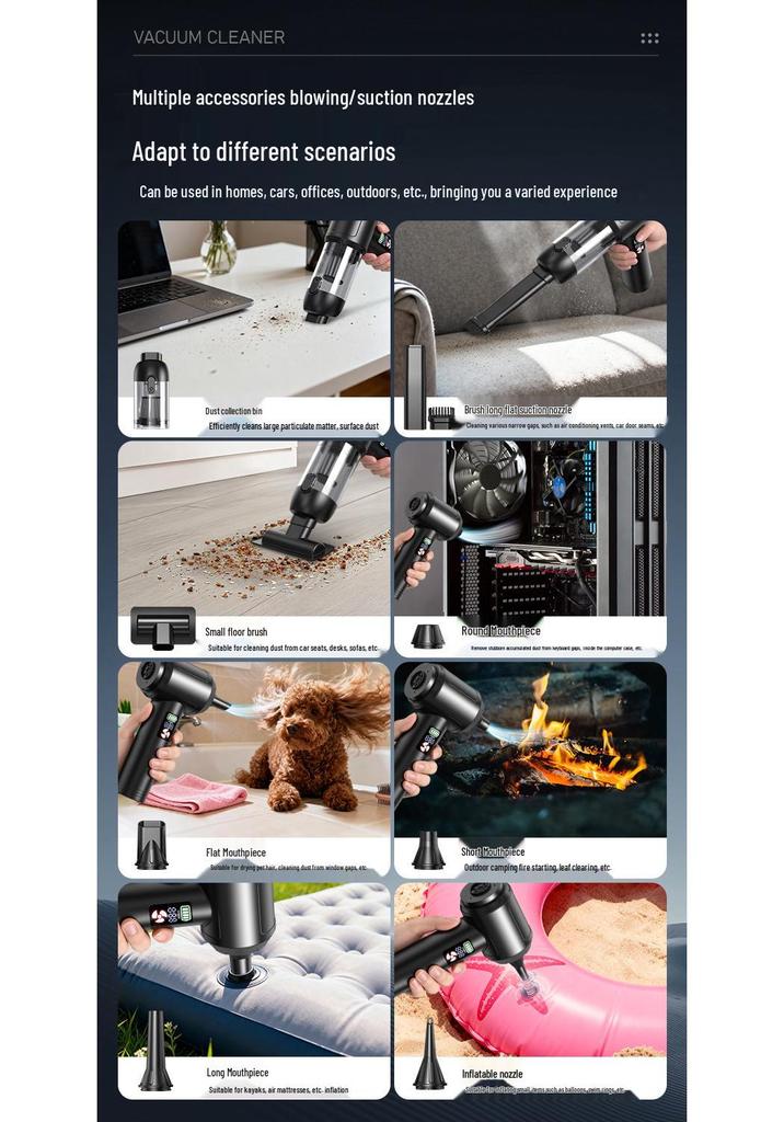 Portable Handheld Wireless Car Vacuum Cleaner with Super Strong Suction
