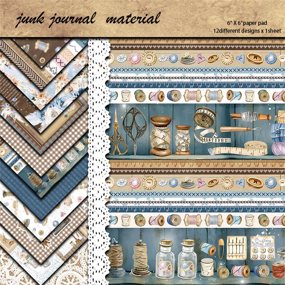 12 Sheets Retro Sweetheart Journal Collage DIY Stickers and Stationery Set