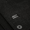 Tapis De Sol - Logo - Peugeot 407 - Velours Noir - Sur Mesure - Antidérapant 2004-2011