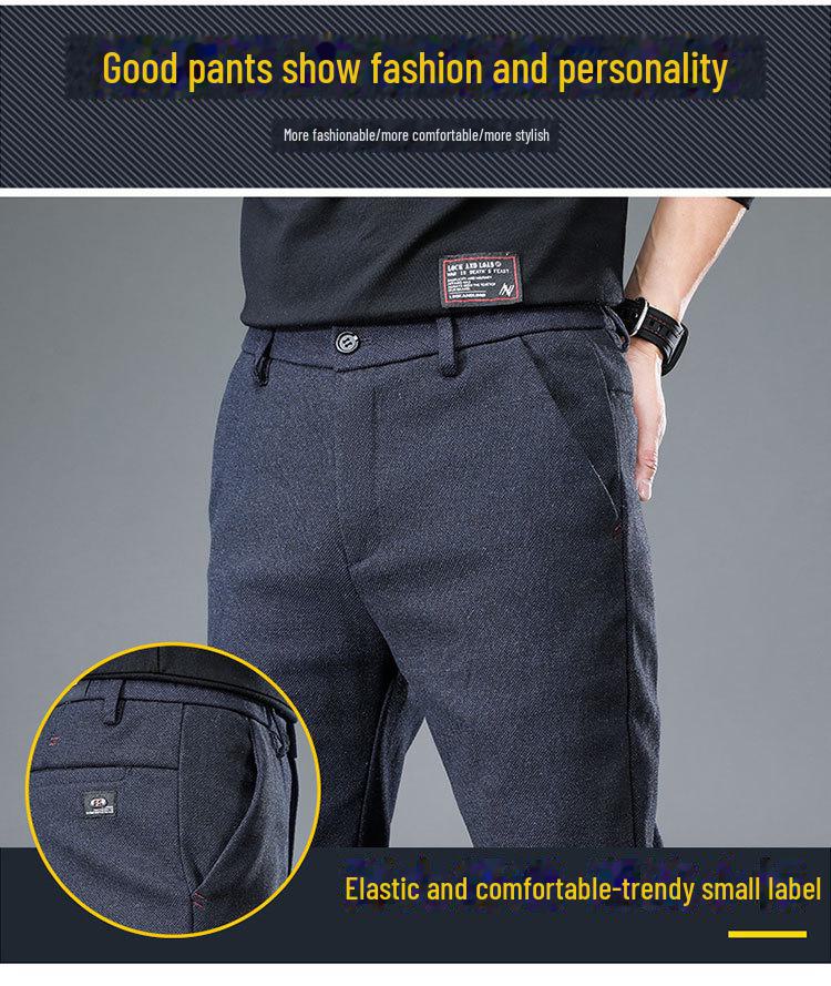 Pánské zimní silné teplé strečové ležérní kalhoty - plyšové, rovné, volného střihu, módní kalhoty