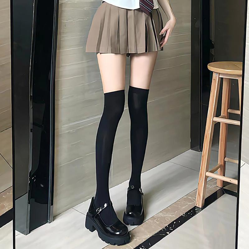 1/2pairs Sweet Over Knee Long Socks Women Girs Sexy Nylon Calf Socks Thigh High Stockings Legging JK Lolita Cosplay Tights