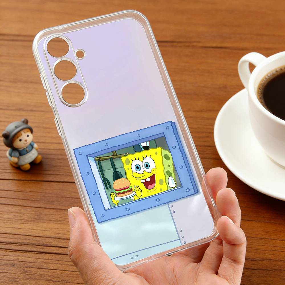 S-Sponge F-Funny B-Bob Animation phone Case For Samsung S30,23,21,22,20, FE lite,S10,9,8,7 PIus Note20ultra Soft Transparent