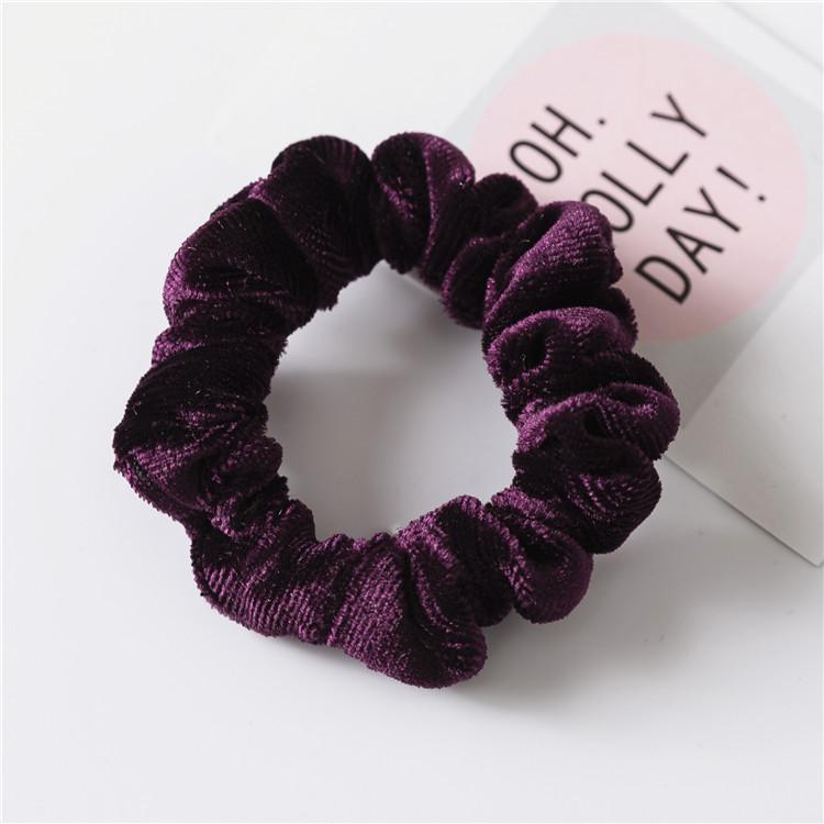 

Vintage Rich Texture Ruffled Hair Circles Deep Autumn Colors Lustrous Scrunchies Strong Grip Decorative Ponytail Holders фиолетовый