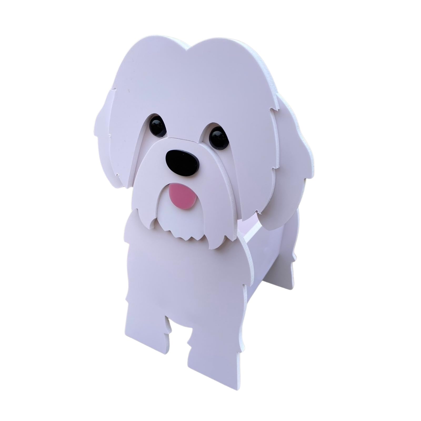 

Ящик для растений Животное Собака Подставка для растений Цветочный горшок Прямоугольный Садоводство Сад Милый Стильный Большой Уличный [S.T.S.G] (Ши-тцу) белый