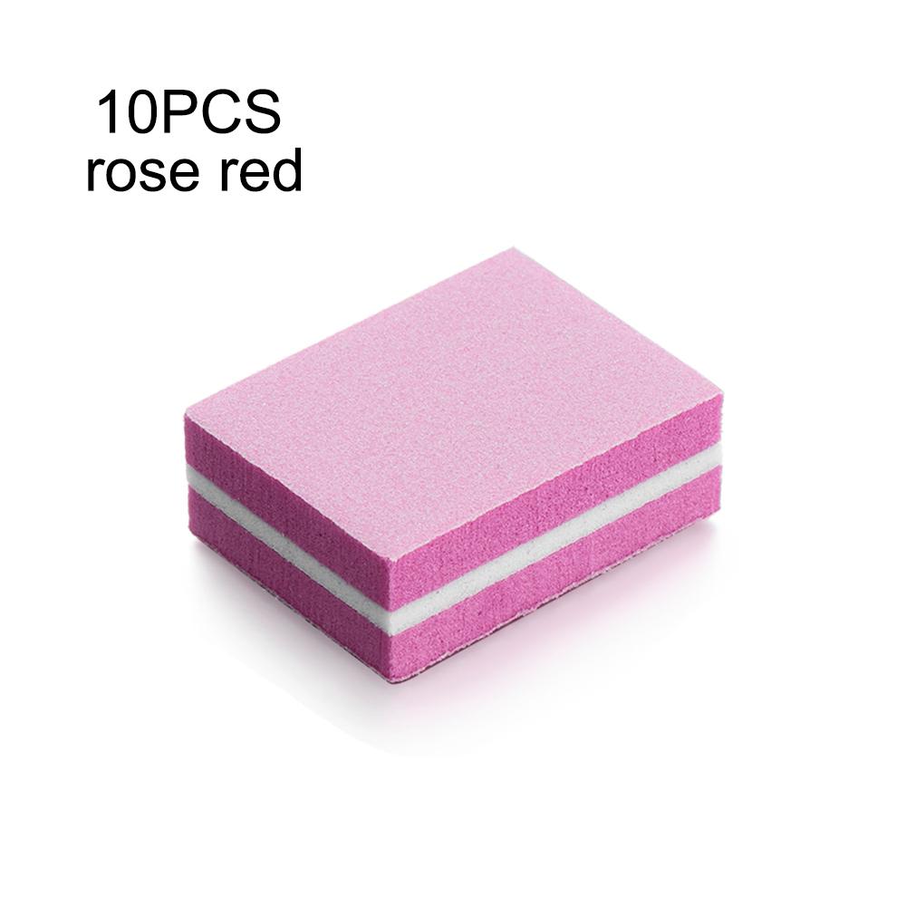 10PCS Mini Nail Files Polishing Blocks Colorful Double-sided Sponge Nail Polish Sanding Buffer Strips Nail Care Manicure Tools