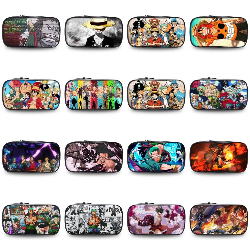 Durable One Piece Wano Themed Zoro Luffy Student Pen Bag With Prints