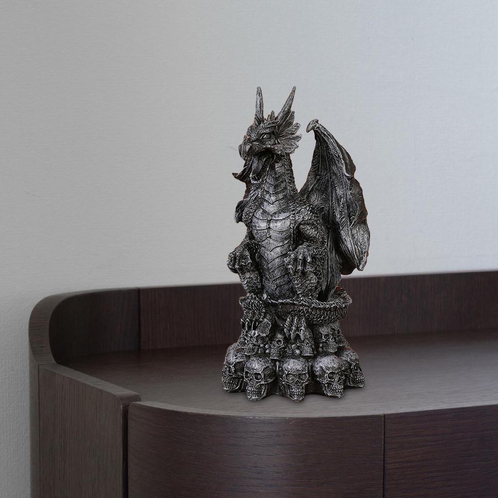 Dragon Statue Sculpture Ornaments Home Decoration Gothic Decor Halloween Figurine Animal for