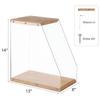 Elegant Acrylic And Wood Record Album Organiser With Spacious Design Books And Magazines Display Rack