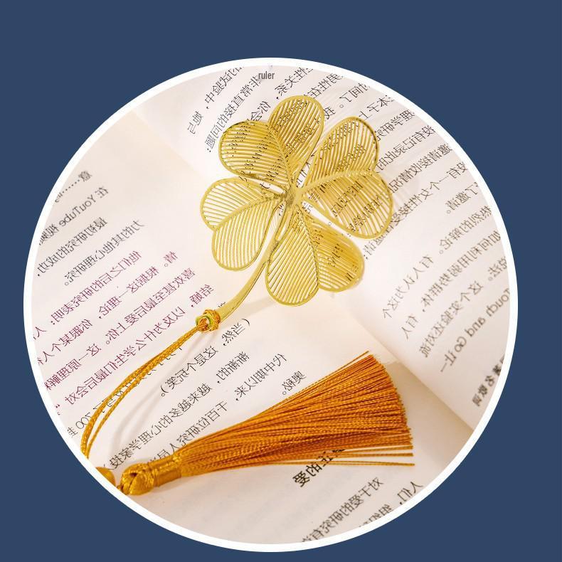 Ginkgo & Sycamore Leaf Tassel Bookmark - Elegant Cultural Gift