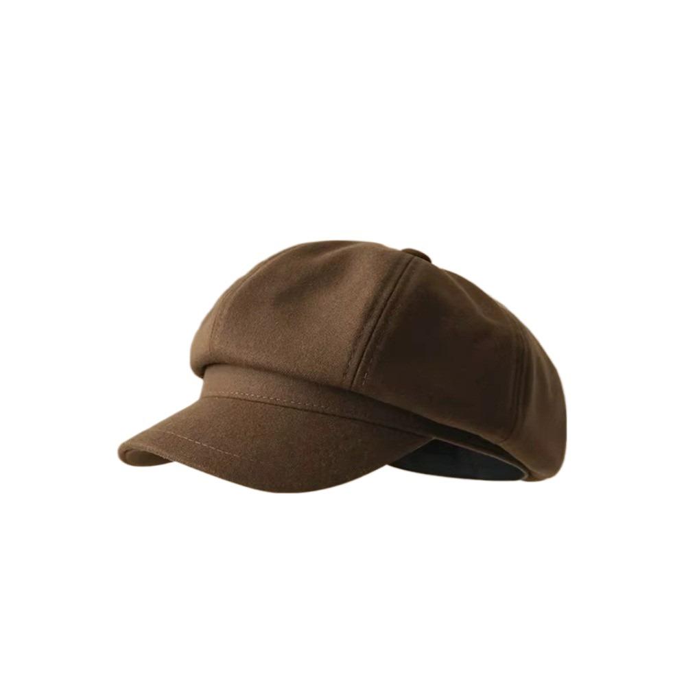Windproof Beret Cap Solid Color Painter Peaked Hat  Autumn Winter Girl Accessories