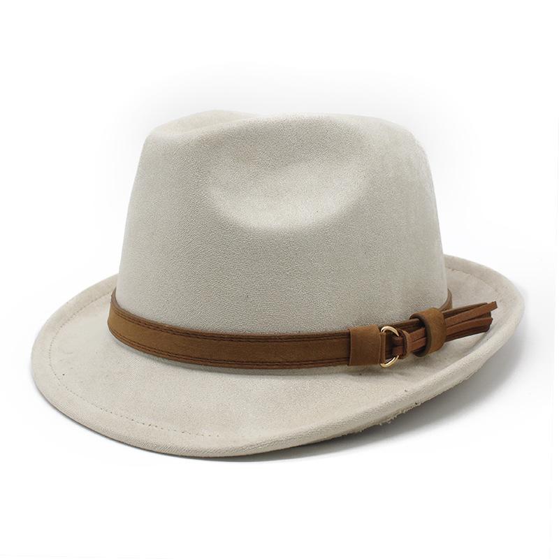 Mocka Hög hatt Gränsöverskridande Höst Och Vinter Brittisk Stil Filthatt Gentlemans Liten Brätte Enkel Klassisk Jazzhatt Panamahatt