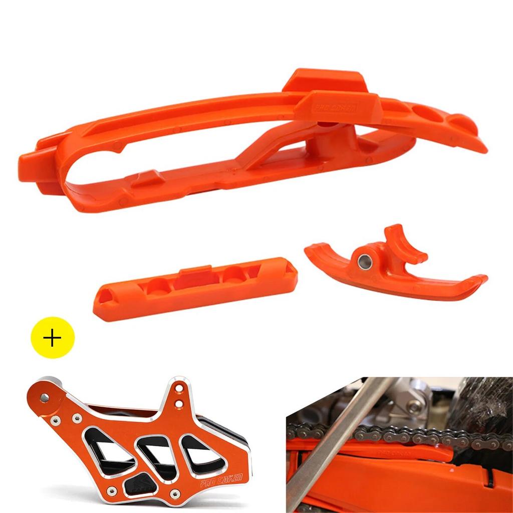 For KTM SX SXF XC 125 200 250 300 350 450 Swingarm Chain Slider Kit CNC Chain Guard Guide Brake Hose Clamp 2012-2018