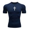 Magliette a Compressione per Allenamento Cristiano Magliette Sportive Asciugatura Rapida Uomo Palestra Fitness Maglie Intime Top Manica Corta Rash Guard