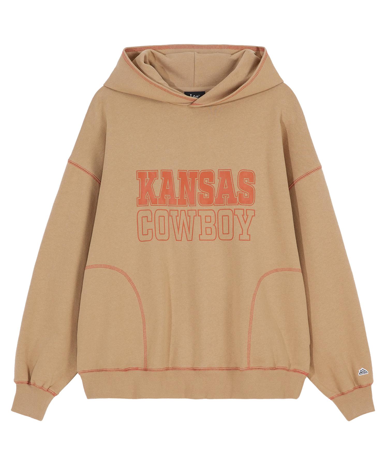Lee Topstitch Kansas Typographic Hoodie Camel L