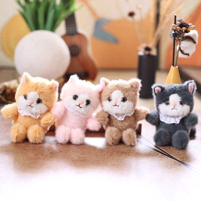 Realistic Cat Cute Plush Keychain With Ultra Soft Pp Cotton Bag Charm Gift