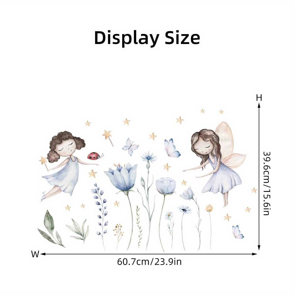 Cartoon Flower Fairy Butterflies Wall Sticker For Kids Girls Room Decoration Bedroom Living Room Nursery Wall Decals Home Decor