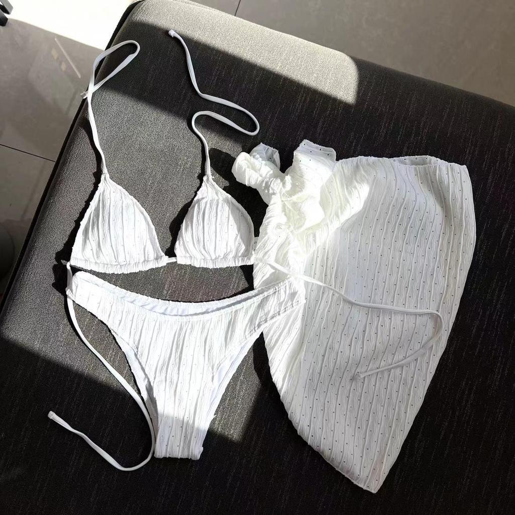 2025 European & American Backless Three-Piece Tie-Up Swimsuit