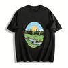 Tropical Summer Vibes Scenic Print Casual Camping Tee Good Times Top Pure Cotton T-shirt
